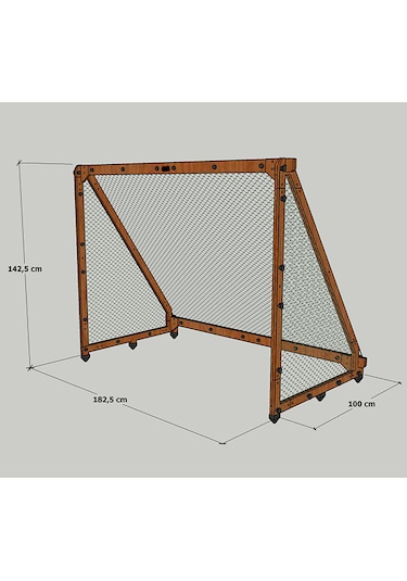 Mandu Futbol Kalesi 2 Adet Ahşap Rengi