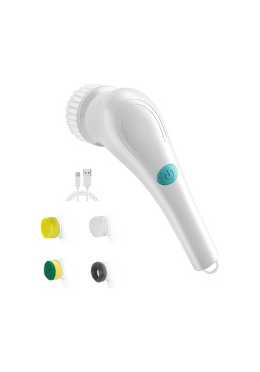 Springsun Ev Elektrikli Temizlik Fırçası Ipx7 Su Geçirmez 5 Fırça Başlı 800mah Pilli Çamaşır, Bulaşık, Araç Temizliği İçin Hızlı Ve Kolay