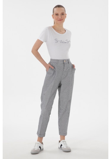 U.S. Polo Assn. Kadın Beyaz Bisiklet Yaka Tişört 50305746-VR013