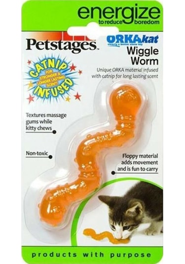 Petstages Orka Cat Wiggle Worm Catnip Kedi Oyuncağı