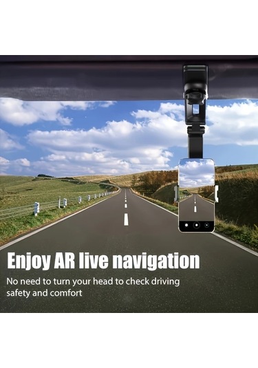 Primepickings Siyah 1080 Derece Dönebilen Güneşlik Smartphone Tutucu Abs Malzeme Su Geçirmez Oto Aksesuarı