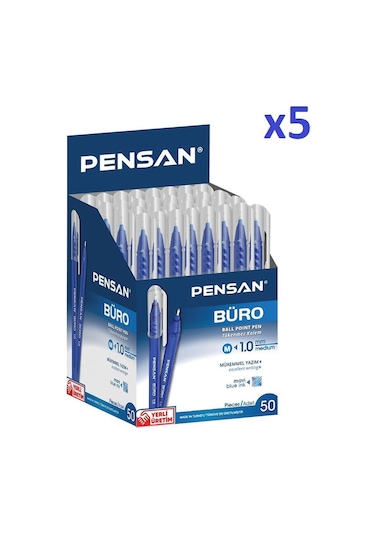 Pensan Büro Tükenmez Kalem 50'li Mavi- 5 Kutu
