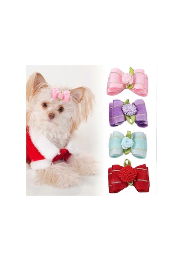 20 Adet/takım Sevimli Evcil Hayvanlar Saç Bantları Fiyonklar Last