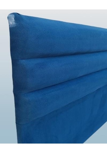 Dk 120'lık Tay Tüyü Mavi Kumaş Yatay Dilimli Model El Yapımı Çift Kişilik Başlık