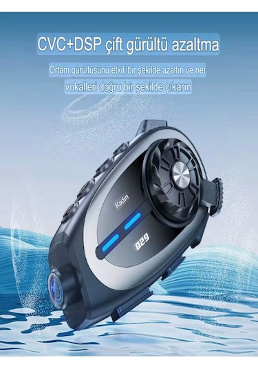 Q29 Ipx6 Su Geçirmez Kameralı Kask Kulaklığı 500m İnterkom Bluetooth 5.4 Motosiklet İçin