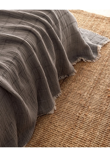 Madame Coco Carolines Tek Kişilik Pamuklu Yatak Örtüsü - Gri 8684427188125 Gri