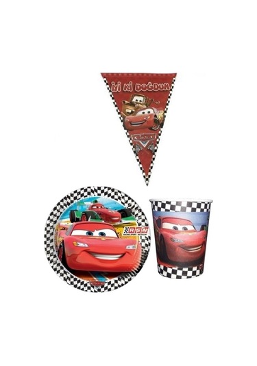 Cars 8 Kişilik Erkek Doğum Günü Mini Set Erkek Çocuk Parti Seti