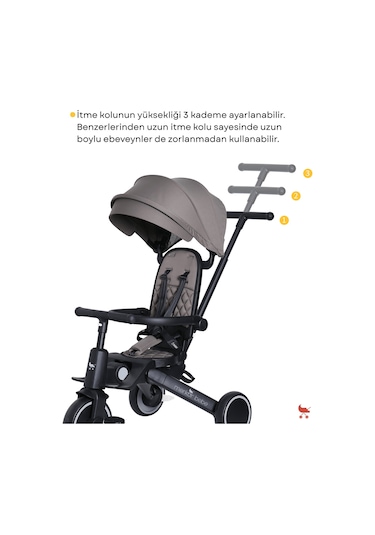 Merkür Bebe Hawk Üç Tekerlekli Bebek Ve Çocuk Bisikleti Siyah Siyah