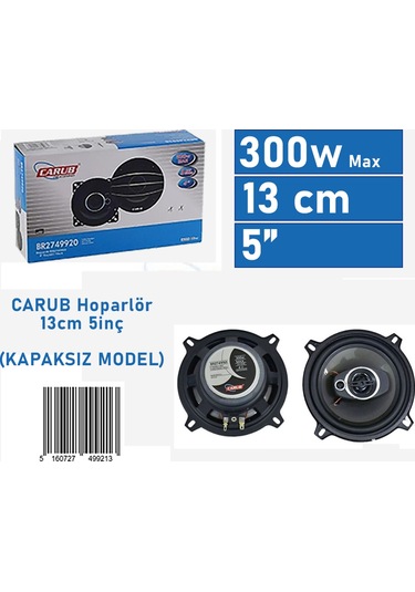 Carub 13 CM 5 İnç Kapaksız Hoparlör