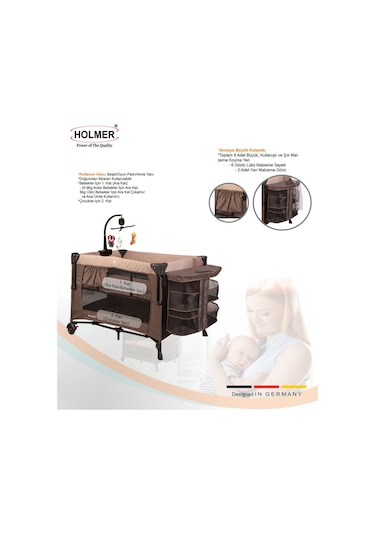 Holmer Maxi Comfort Coolstyle Anne Yanı Deluxe Kumaş Premium Dönenceli Oyun Parkı Bej