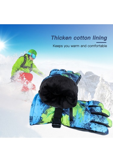 Geeroyoo Kışlık Kayak Eldiveni Sgm-163 - Kırmızı Beyaz Desen, M Boy, Poliester Malzeme Beyaz - Kırmızı