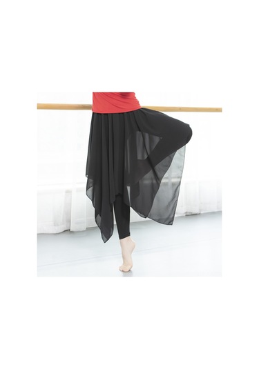 Gajeena "2'li 1 Arada Nefes Alabilir Dans Eteği - Yoga, Performans İçin Rahat Polyester Kumaş" SiYAH