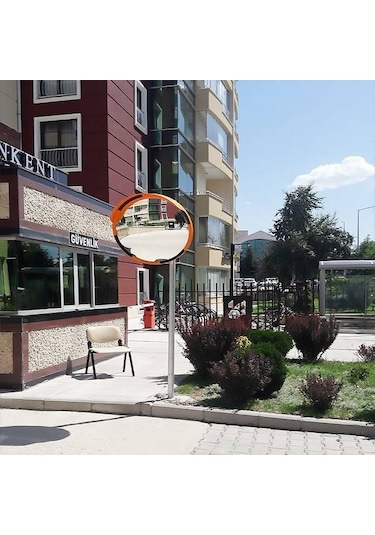 Ayna Direği Trafik Levhası Direği Flanşlı Boru Trafik Otopark Direk 2.5 Metre Siyah