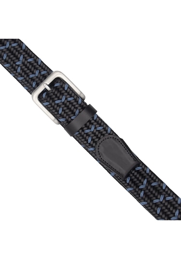 Pierre Cardin Premium Örgü Deri Kemer En 3,5 Cm Pc-1713 Siyah - Mavi