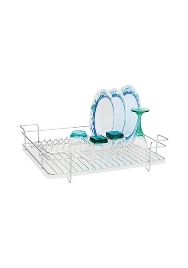 Ece Metal Damla Model Tabaklık Bulaşıklık Krom Kaplama Metal Sepet Plastik Tepsi Krom