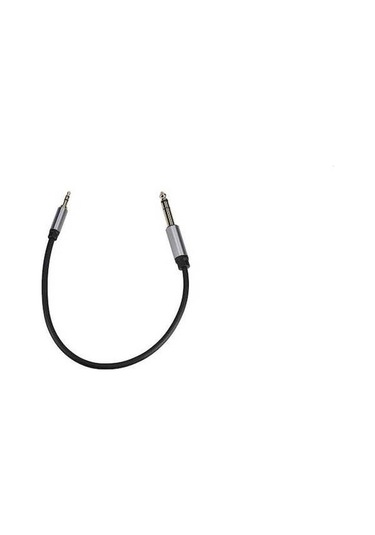 Pazly 3.5-6.5mm Altın Kaplama Ses Kablosu, Alüminyum Kasa, 0.3m Siyah