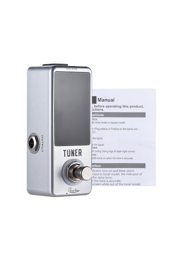 Mini Kromatik Tuner Pedal Etkisi Led Ekranlı Gitar Bas İçin Gerçek Bypass