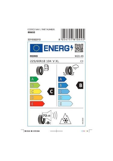 Momo 225/60 R18 104V XL North Pole W-20 Kış Lastiği 2025