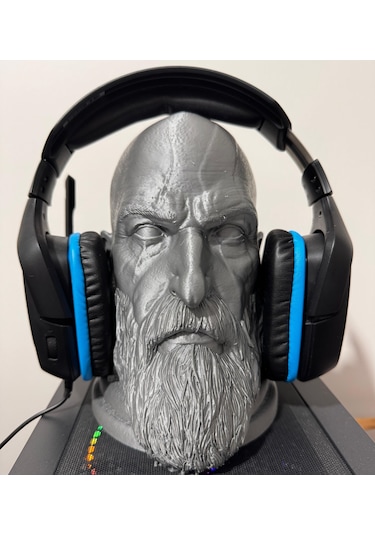 Kratos Figürü Kulaklık Standı - 22cm Yüksekliğinde Dekoratif Obje