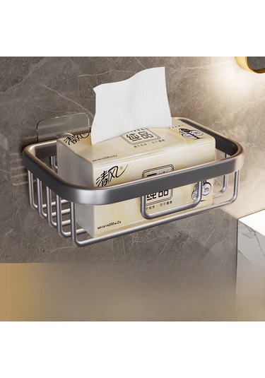 Yunboo Banyo Tuvaleti Kağıdı Rafı - Delme Yok Kurulum, Siyah Kare Desen, Dayanıklı Oksijen İşlemeli, Fantezi Gri Diğer