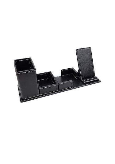 Prozenis Florya Ofis Deri Masa Üstü Kalemlik Notluk Telefon Standı Seti