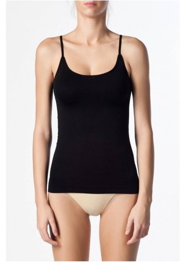 Kadın 2040303 Dikişsiz İnce Askılı Atlet SİYAH