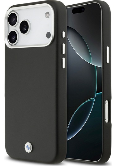 İphone 17 Pro Max Uyumlu Kılıf Bmw Lisanslı M-safeli Metal Logolu Tam Kaplama Deri Kapak Siyah Siyah