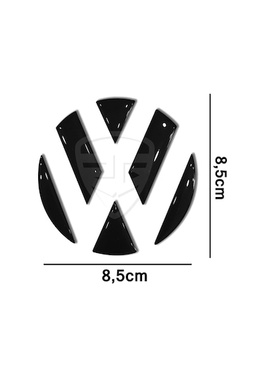 Volkswagen Arka Bagaj Logo 3D Iç Sticker Siyah