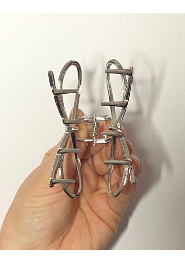 7 Cm Fiyonk Model Gümüş Saç Tokası Minimal Ve Zarif Metal Mandal Toka Gümüş