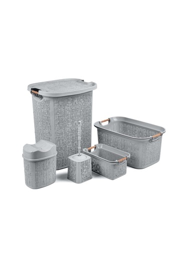 Tuffex Woow Serisi 5 Parça Banyo Seti - Kirli Sepeti ve Çamaşır Sepeti Setleri