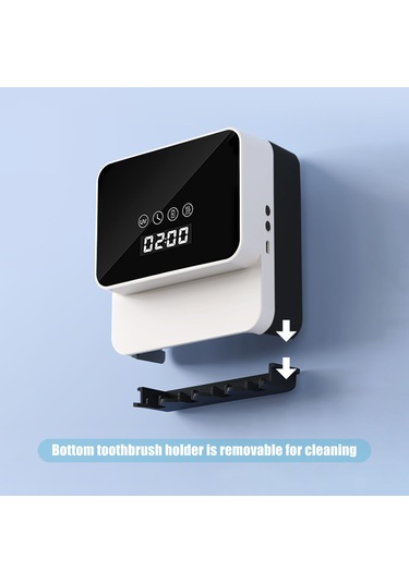 Geeksen Uv Diş Fırçası Dezenfektörü, Duvara Monte Usb Şarjlı Zamanlayıcılı Banyo Organizer Beyaz