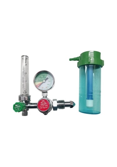 Galena Vanalı Oksijen Tüpü Başlığı Manometresi 15L/Dk