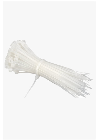 Plastik Kelepçe Cırt Kablo Bağı 2.5x200mm Beyaz 200 Adet