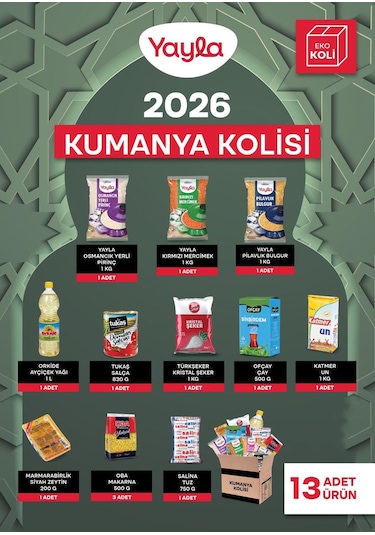 Yayla Ramazan Ekonomik Erzak Gıda Seti 13 Parça