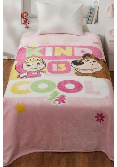 Masha Lisanslı Tek Kişilik Battaniye Çok Renkli