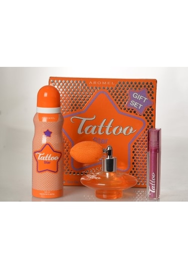 Aromel Tattoo Star Parfüm EDT 50 ML + Deodorant 125 ML + Lip Gloss