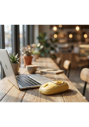 Pikacu Detaylı Sevimli Bluetooth Kablosuz Mouse Şarjlı Sessiz Çift Mod Diğer