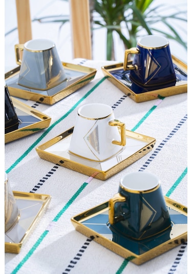 Rosemary 6 Kişilik Kahve Fincan Takımı - 90 Ml Renkli