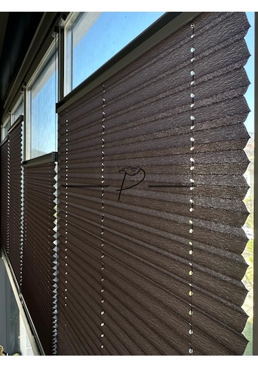 Plise Perde Cam Balkon Akordiyon Perde Sistemleri 11 Renk Seçeneği Ekru