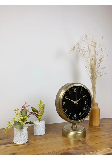 Eskitme Metal Tokyo Masa Saati 25 20 Cm Çok Renkli
