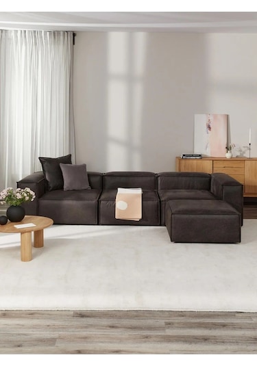 Nex 4 Modül Modüler L Köşe Koltuk Takımı Acı Kahve