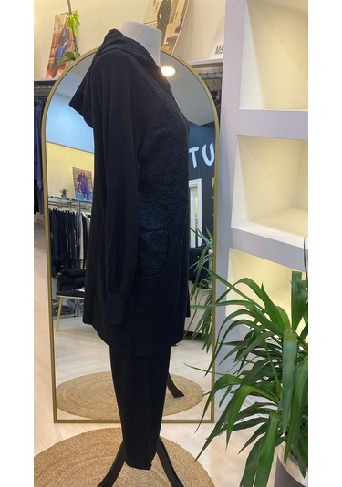 İnvee Dantel Detaylı Siyah Takım 6876 Siyah