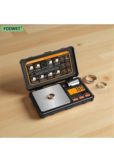 Fastbuy Wangxi Turuncu Elektronik Tartı 200g/0.01g Paslanmaz Çelik Lcd Cep Tartısı 6 Birim Dönüşümü Turuncu