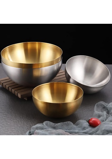 Tenfowee 304 Paslanmaz Çelik 2'li Kase Seti: 15cm Ve 20cm, Salata, Karıştırma, Servis İçin, Lavabo Güvenli