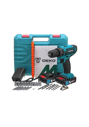 Deko 32V 5.0 Ah Li-ion Çift Akülü Vidalama + Uç Setli
