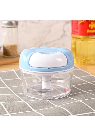 1 Adet Mini Mutfak Pratik Sarımsak İtici Ev Tipi Manuel Doğrama Sarımsak Acı Biber Doğrayıcı Mavi