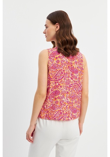 Stella Pulvis Çok Renkli Düğme Detaylı Kolsuz Bluz Çok Renkli