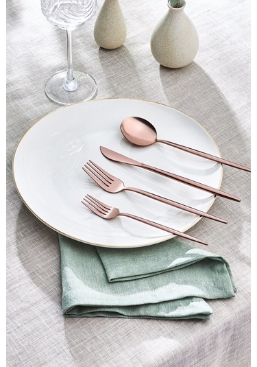 Apricot Faro Rosegold 24 Parça 6 Kişilik Çatal Kaşık Bıçak Kutulu