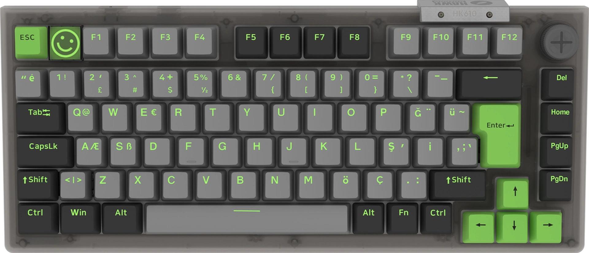 Hawk Gaming Hk610 Gateron Switch Rgb Lcd Tri-mode Kablosuz/bluetooth %75 Gaming Klavye