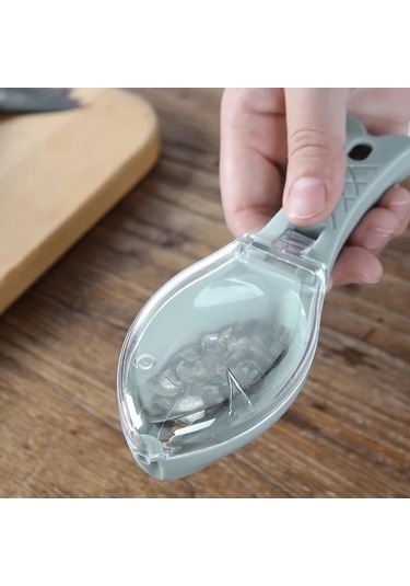 Trendooze Kapaklı Mavi Plastik Balık Pullama Aleti Ev Dekorasyonu Sanatsal Mutfak Kullanımı Mavi